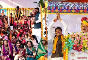 भगवान बिरसा की प्रतिमा का CM ने किया अनावरण, CM ने मंच से की कई घोषणाएं,थपथपाई विधायक की पीठ।